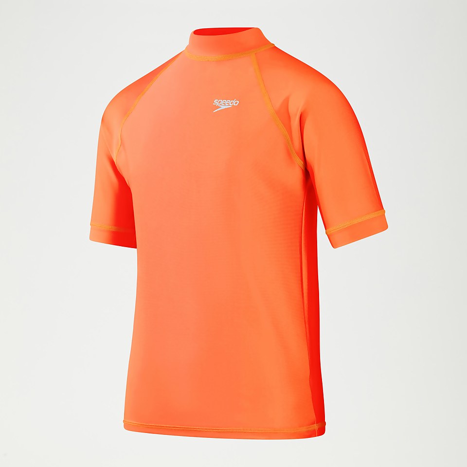 Boys' Printed Short Sleeve Rash Top Orange
