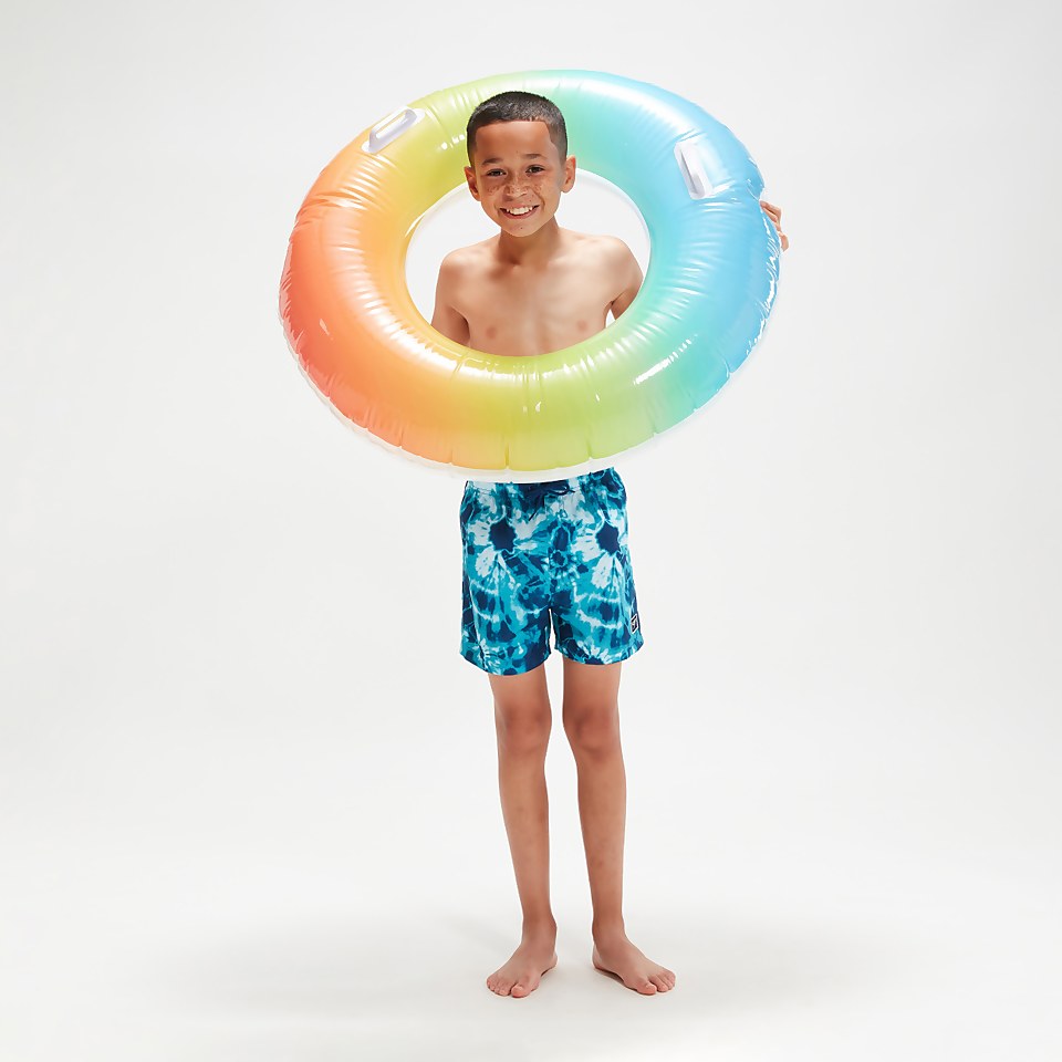 Boys' Printed 13" Swim Shorts Blue/Aqua