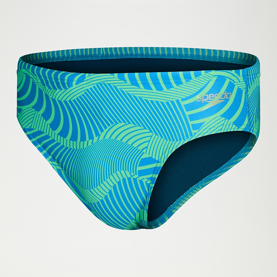 Men's 8cm Club Training Wavespace Brief Blue/Green