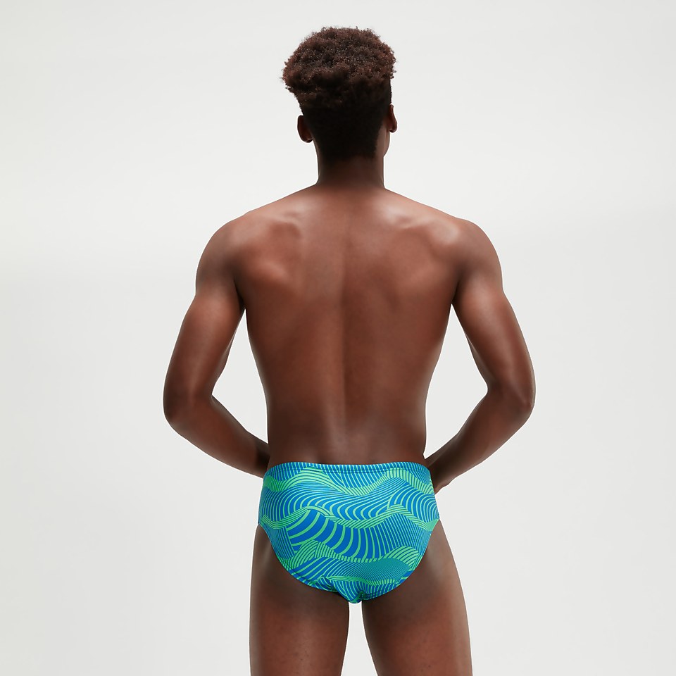 Men's 8cm Club Training Wavespace Brief Blue/Green