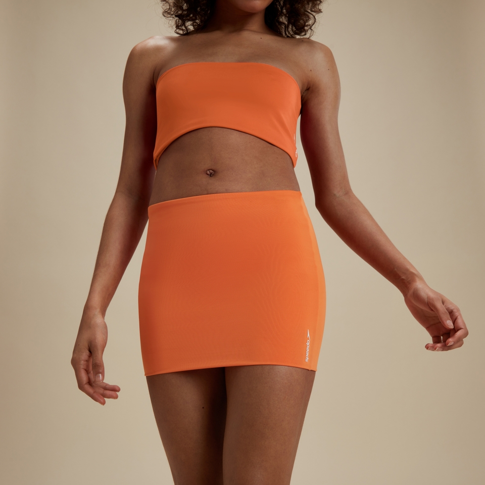 Haut tubulaire convertible couleur unie Flu3nte pour femmes, orange