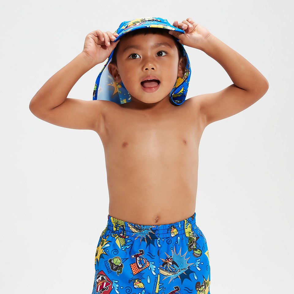 Chapeau de protection solaire Bébé Learn To Swim bleu