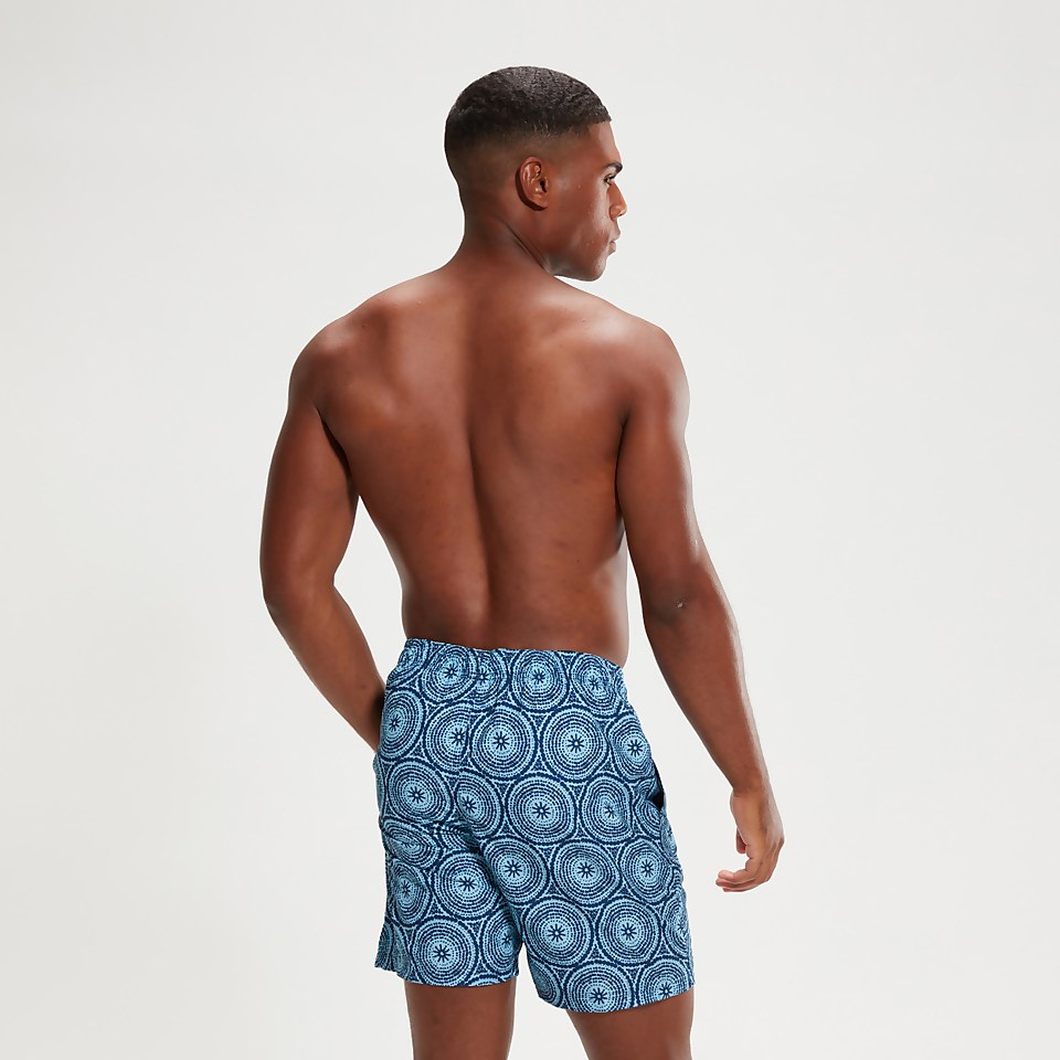 Men's Printed Leisure 18" Swim Shorts Blue