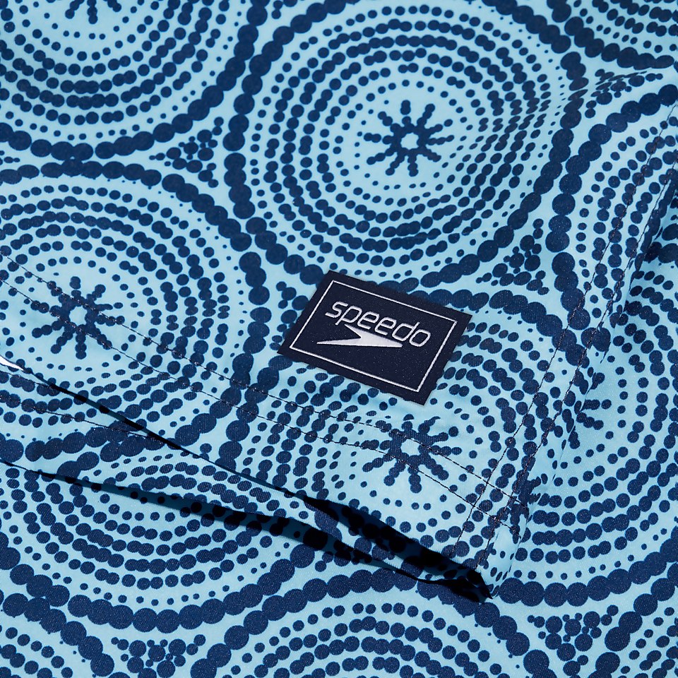 Men's Printed Leisure 18" Swim Shorts Blue