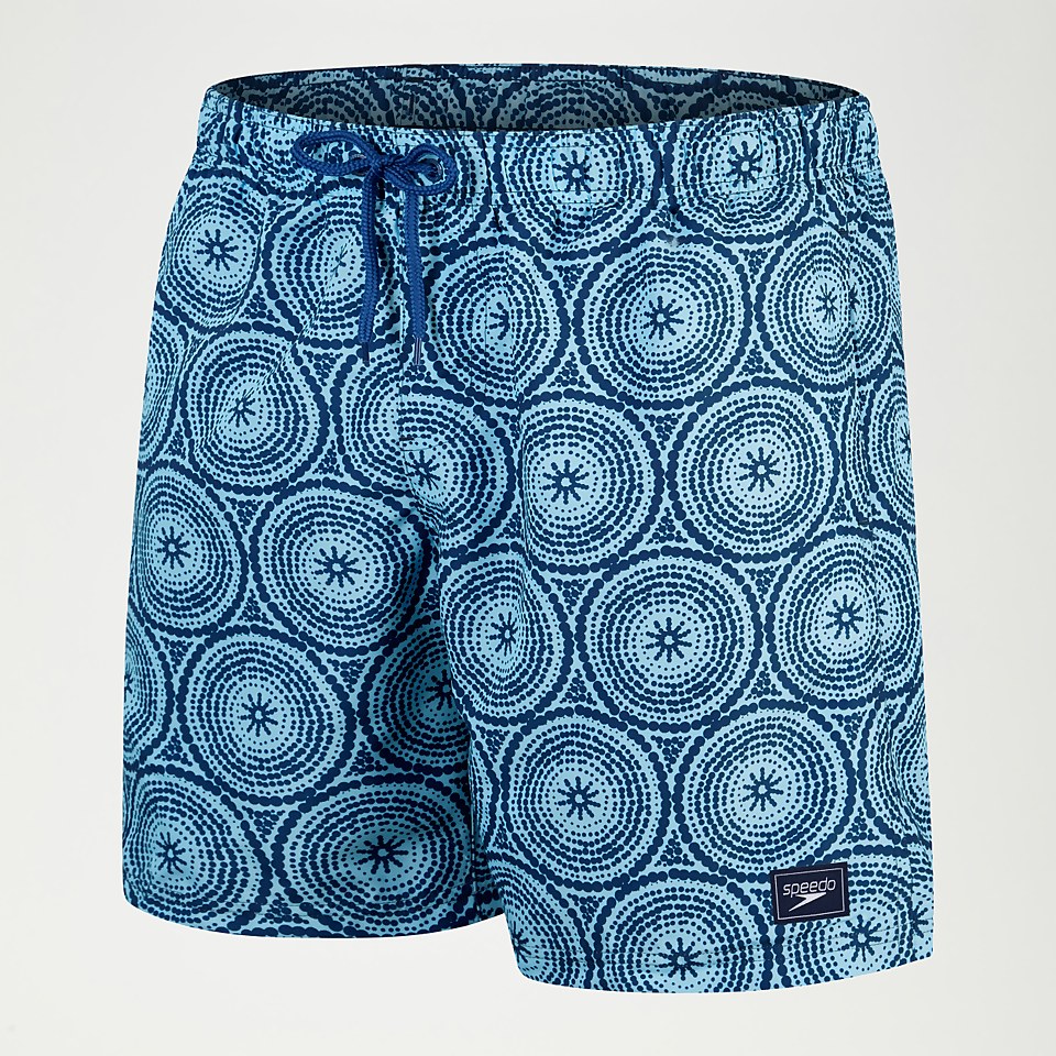 Men's Printed Leisure 18" Swim Shorts Blue