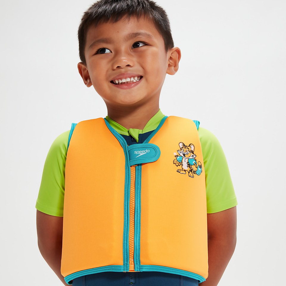 Gilet de flottaison Bébé Learn to Swim Aanadi le bébé tigre du Bengale orange