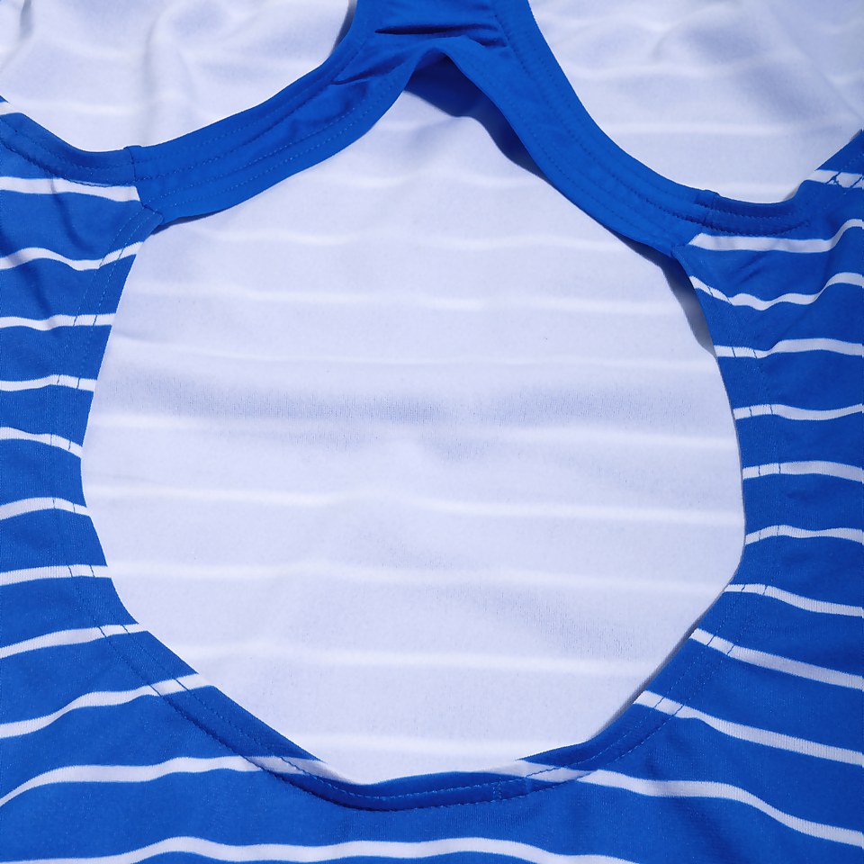 Maillot de bain Femme Eco Endurance+ Printed Medalist bleu/blanc