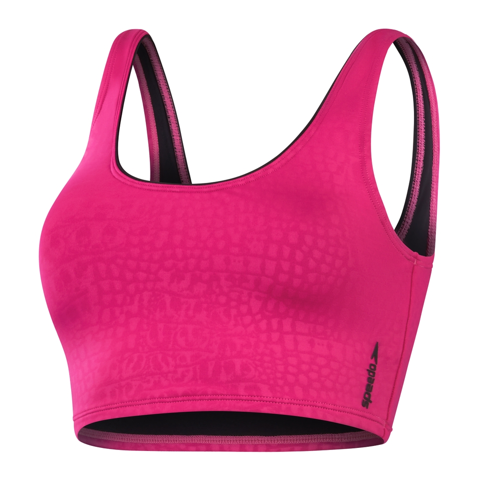 Women's Flu3nte Embossed Solid Crop Top Pink