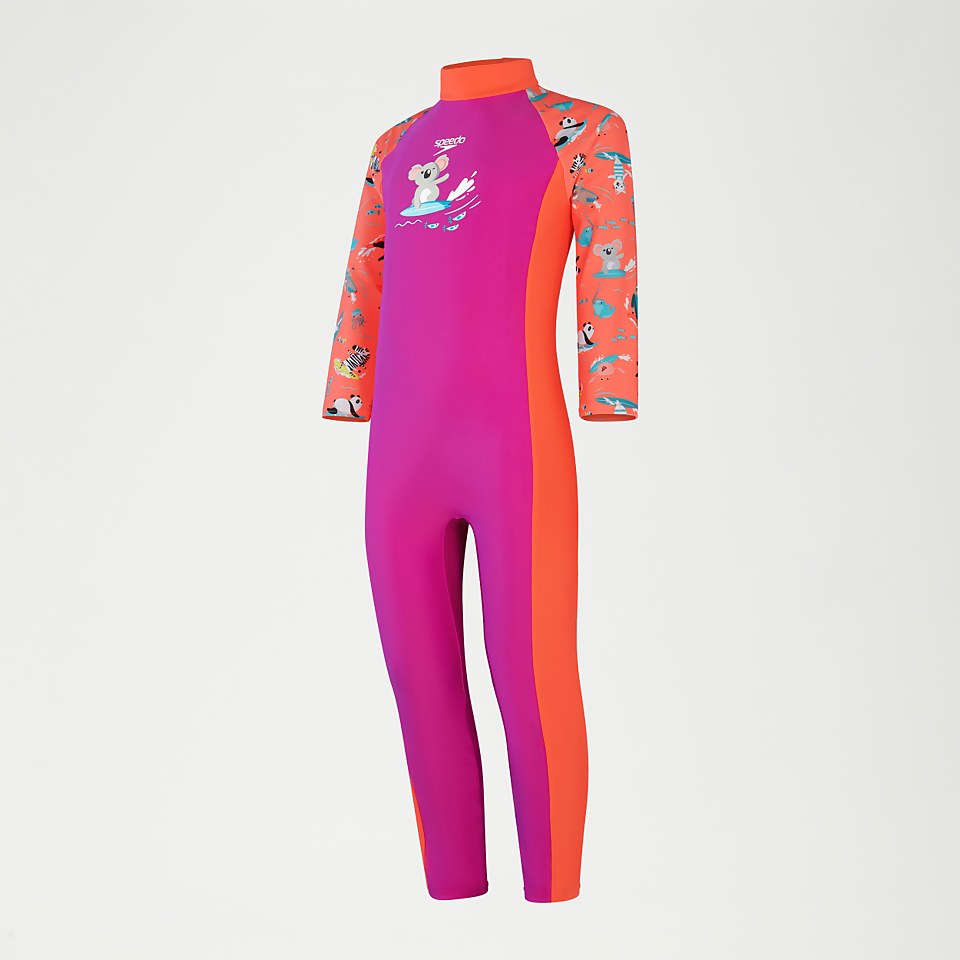 Infant Girls' Printed All-In-One Sun Suit Purple