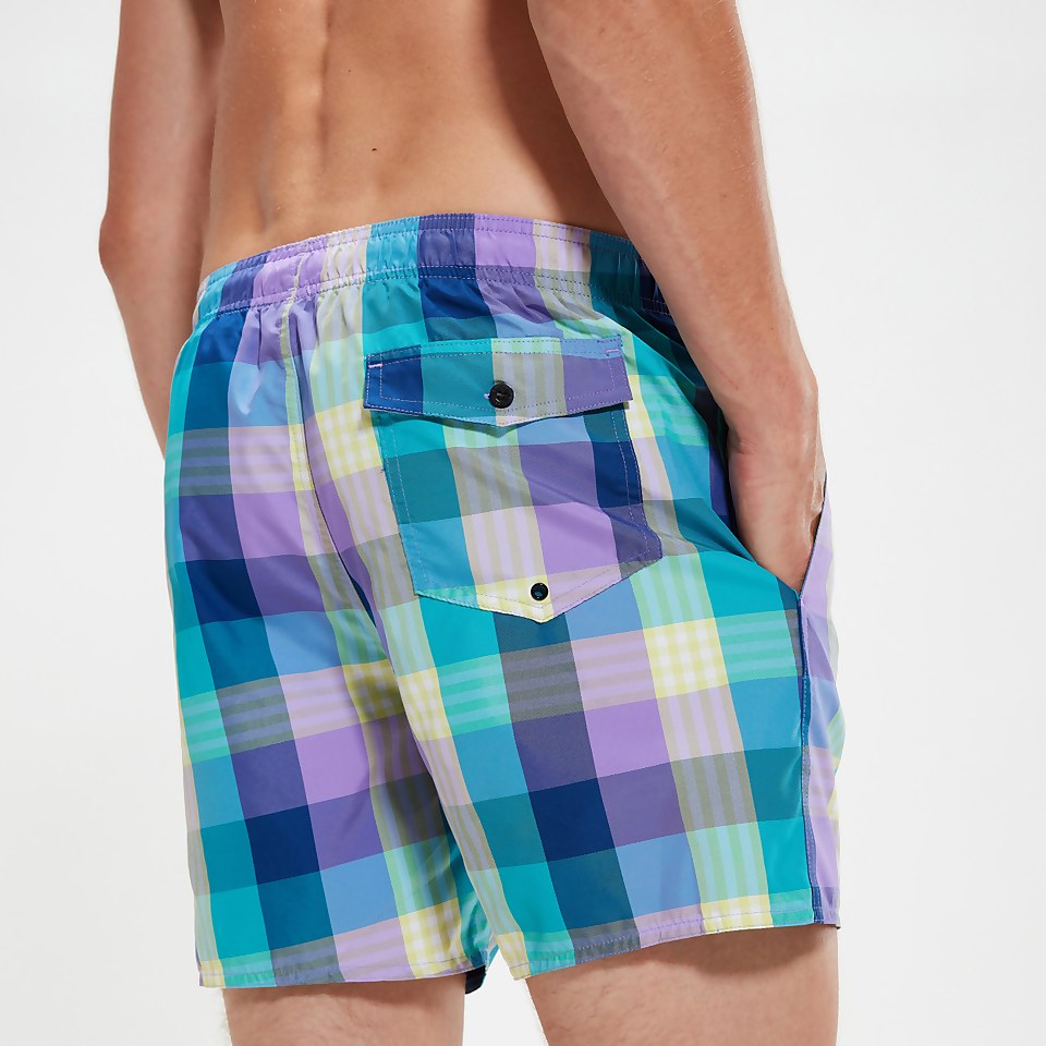Men's Check Leisure 16" Swim Shorts Blue