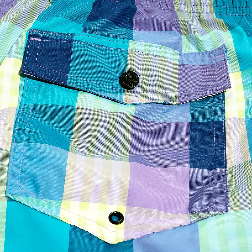 Men's Check Leisure 16" Swim Shorts Blue