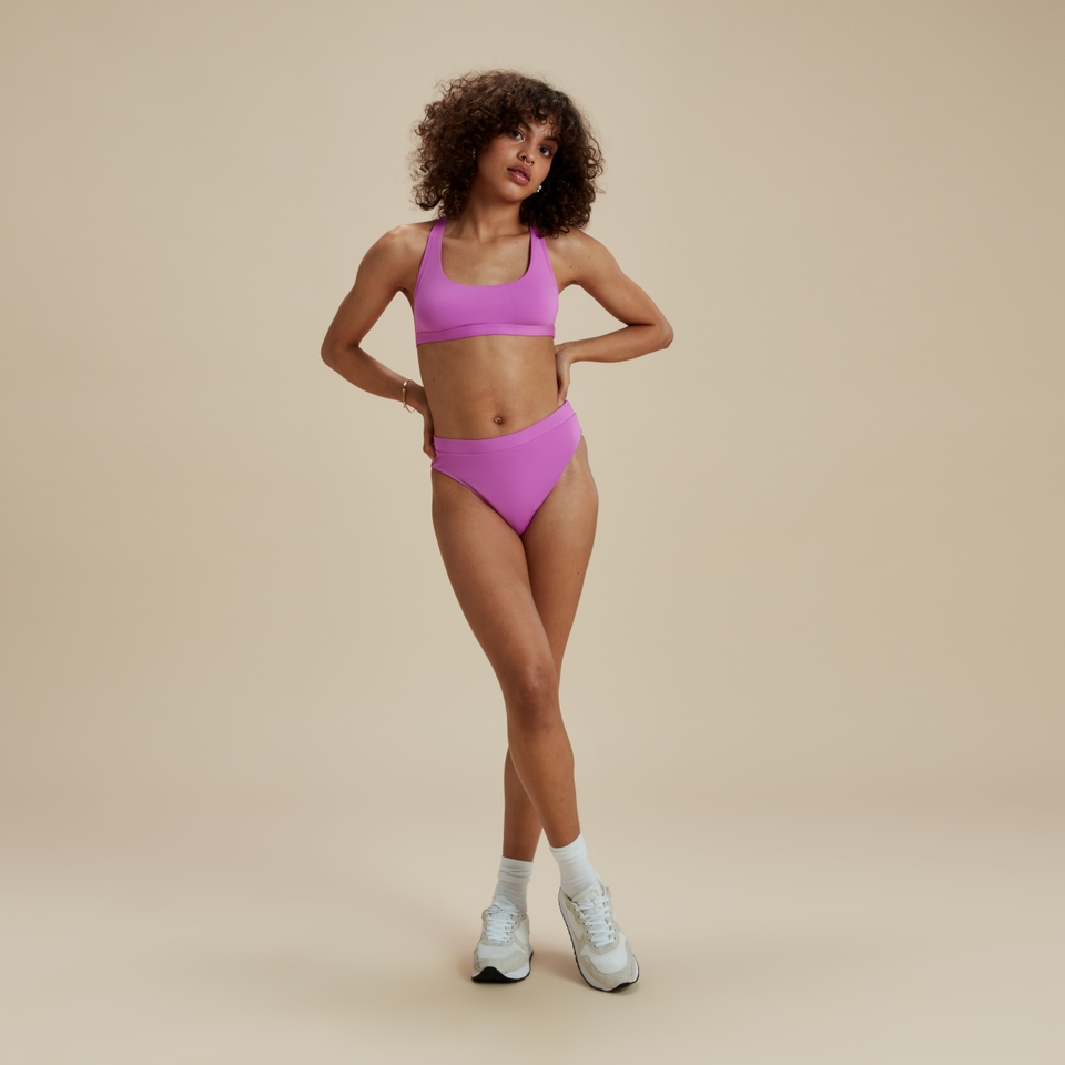 Bas de bikini FLU3NTE taille haute violet