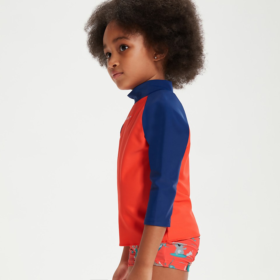 Haut Rash Bébé unisexe Learn To Swim bleu/corail