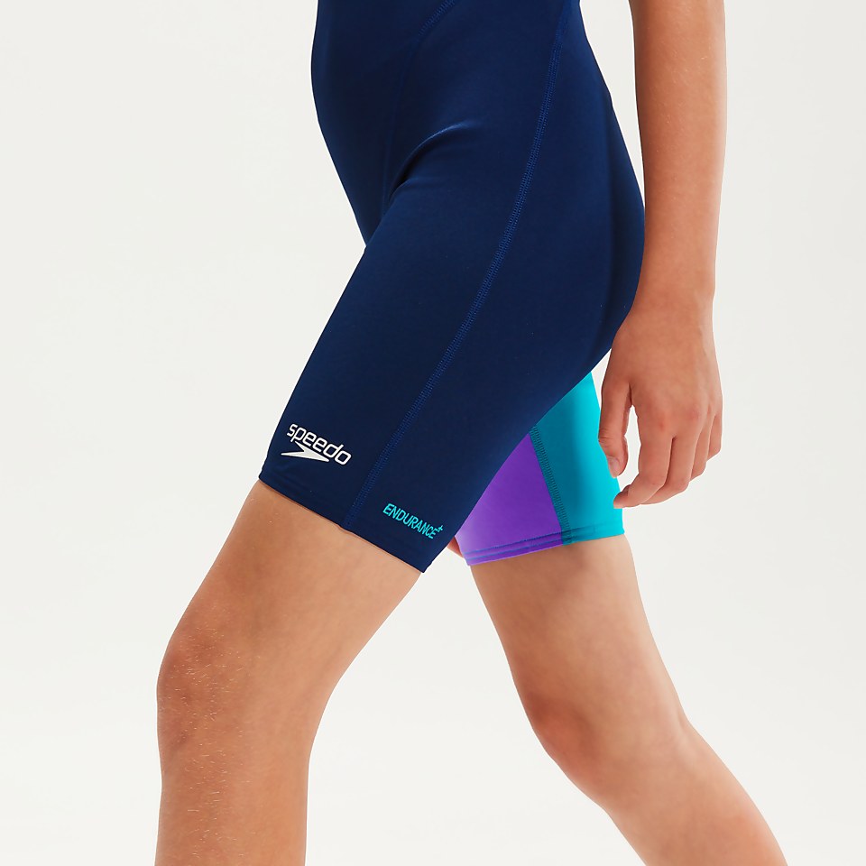 Fastskin Endurance+ Schwimmanzug mit offenem Rücken für Mädchen Marineblau