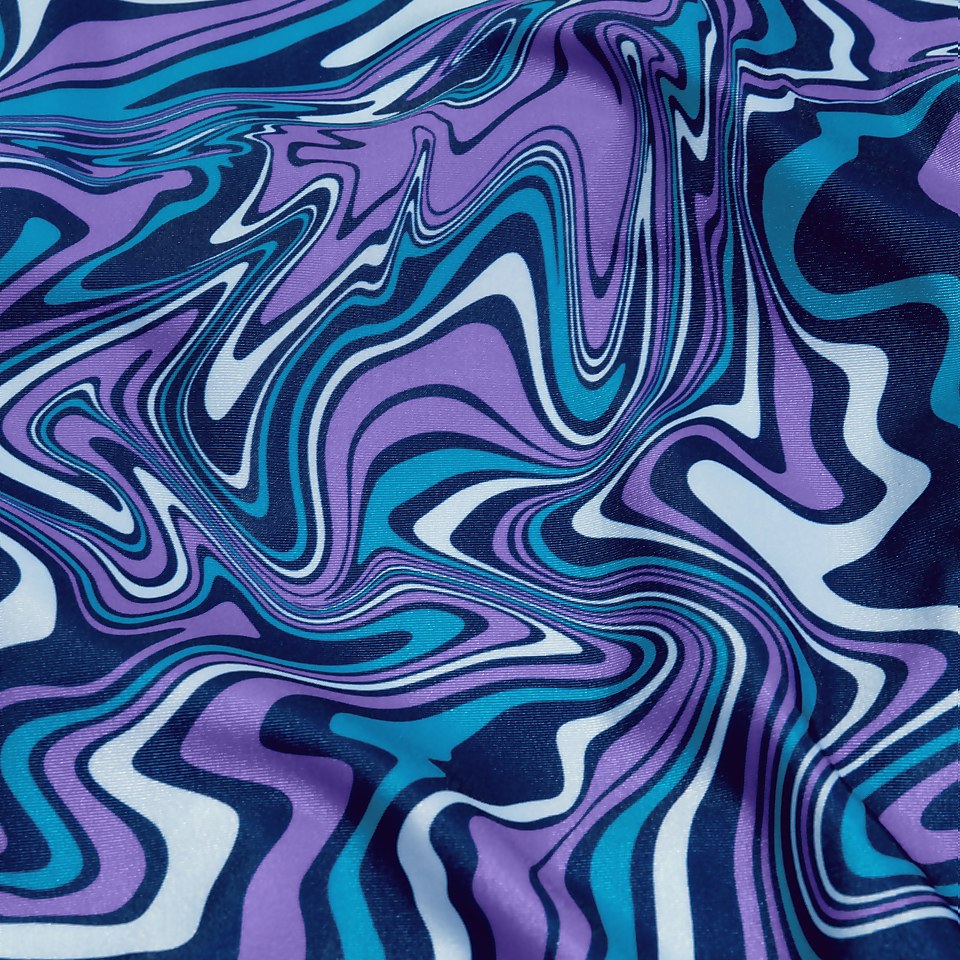 Maillot de bain Fille Medalist imprimé bleu/lilas