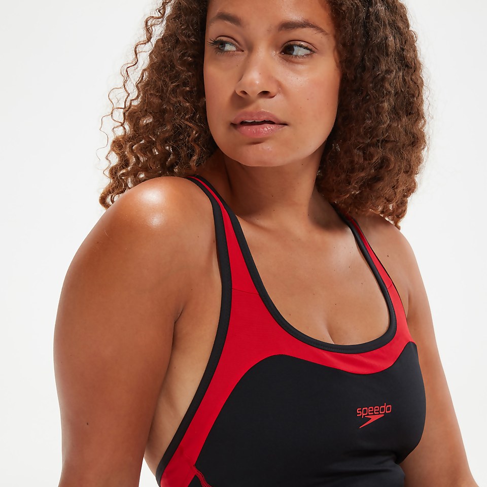 Women's Panel Legsuit Black/Red