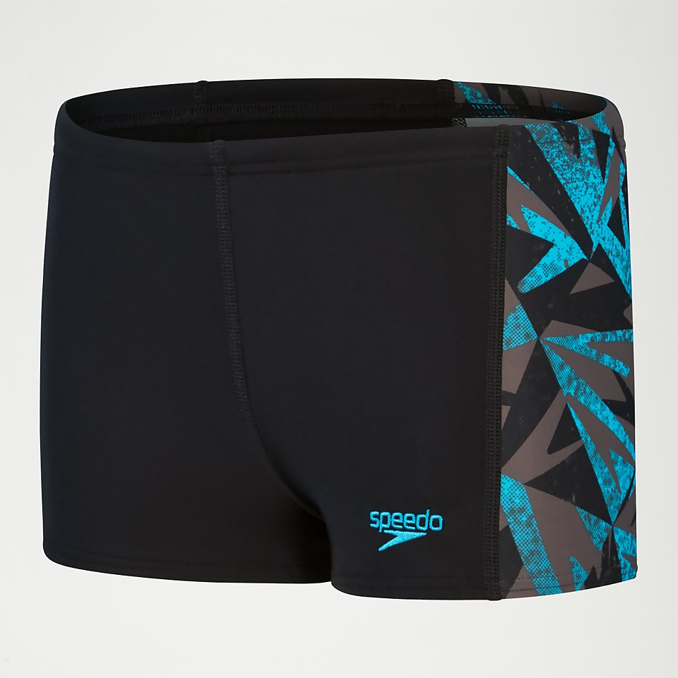 Boxer de bain Garçon HyperBoom Panel noir/bleu