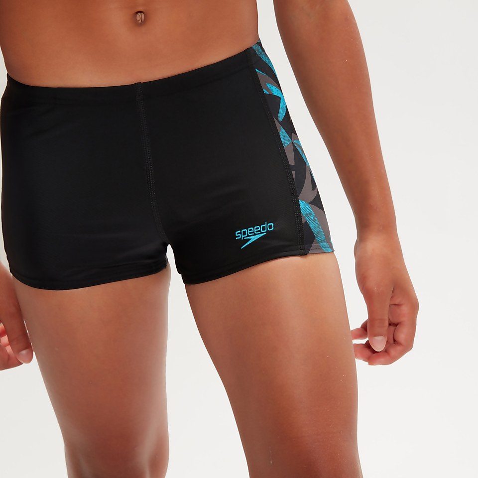 Boxer de bain Garçon HyperBoom Panel noir/bleu