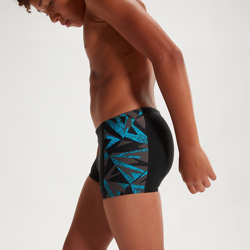 Boxer de bain Garçon HyperBoom Panel noir/bleu