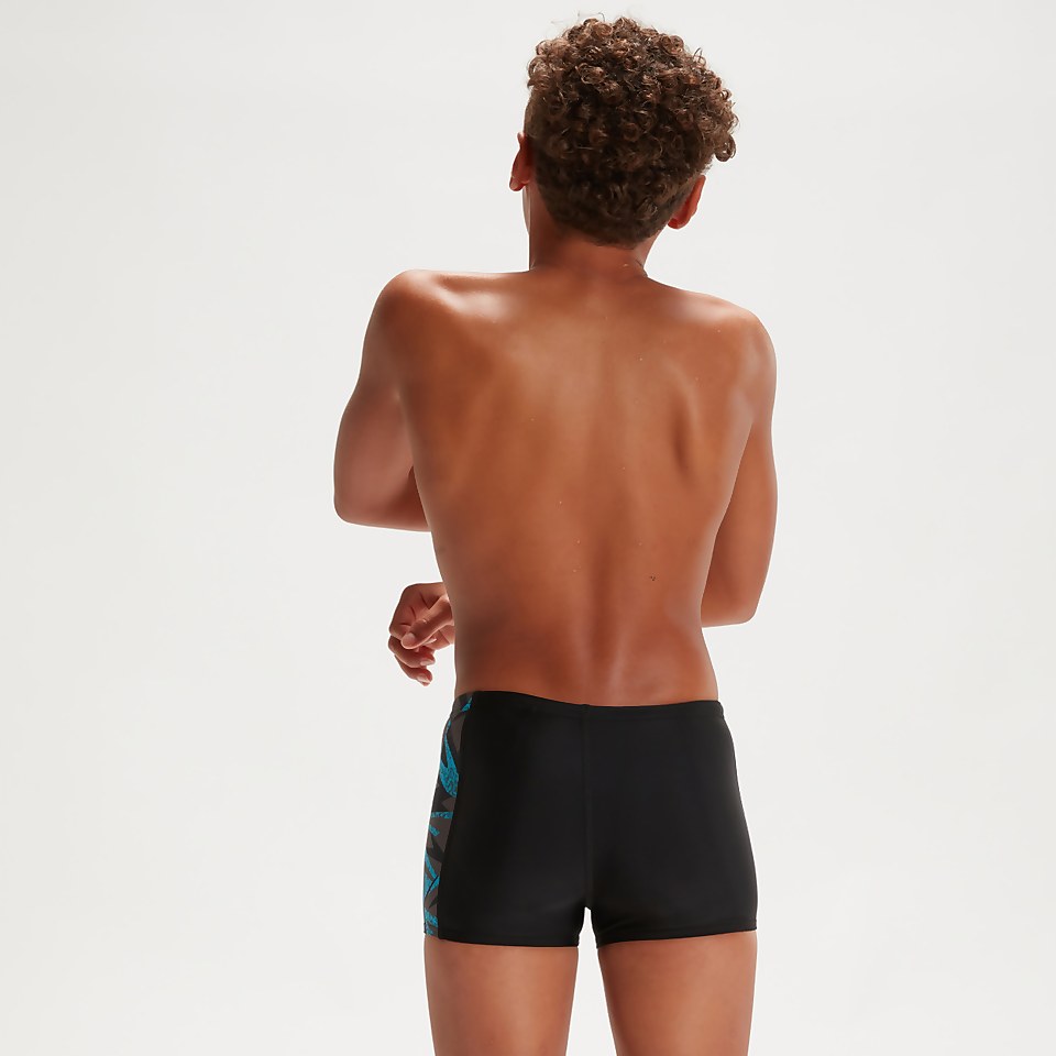 Boxer de bain Garçon HyperBoom Panel noir/bleu