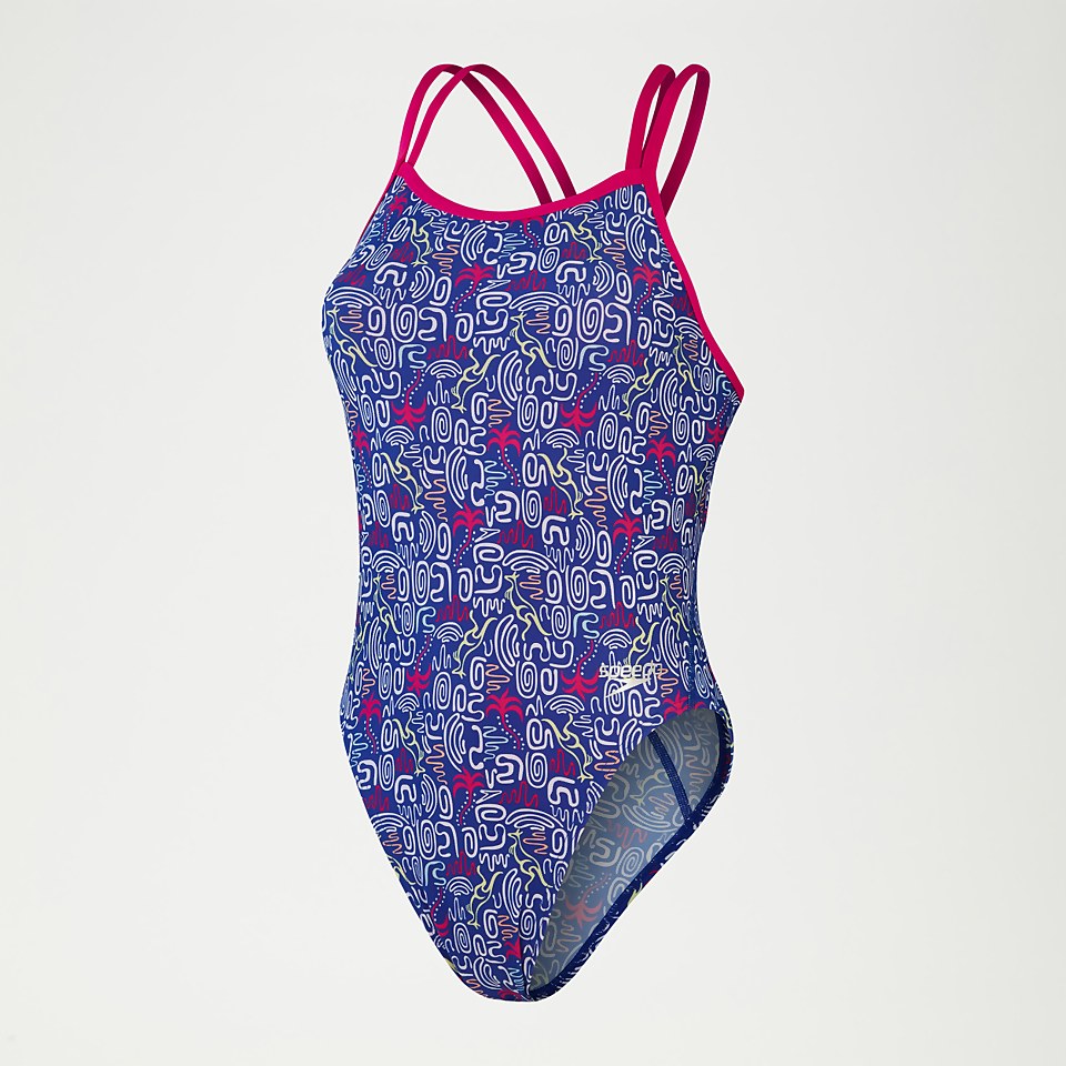 Club Training Jump Around Starback Badeanzug für Damen Blau/Pink