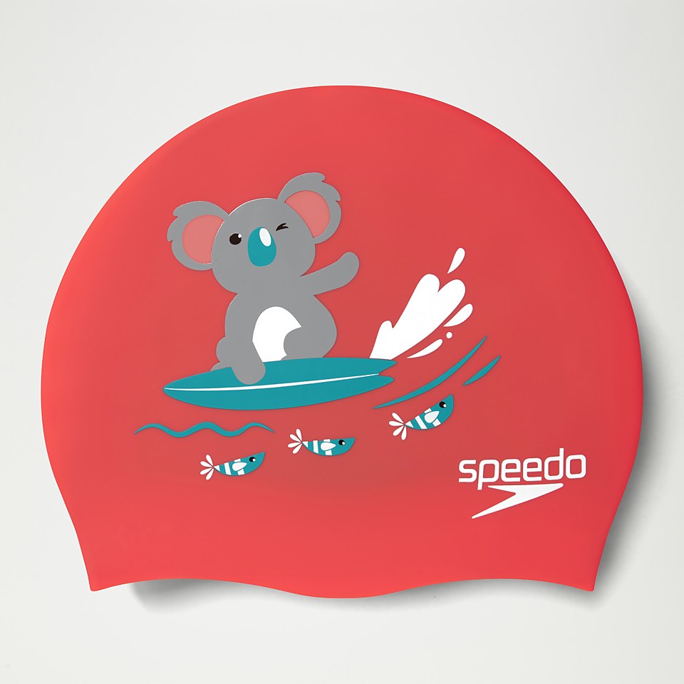 Bedruckte Silikon-Badekappe für Kinder Pink/Blau