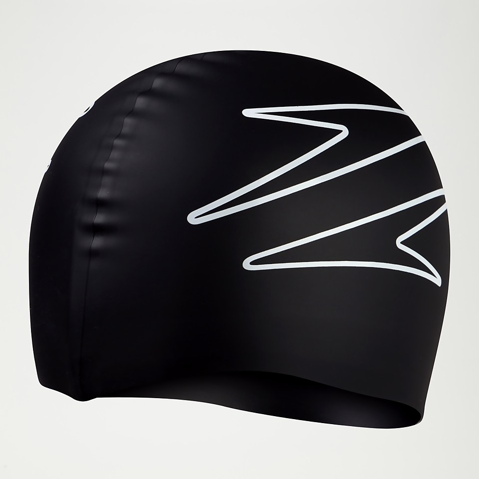 Bonnet de bain Adulte Printed en silicone noir