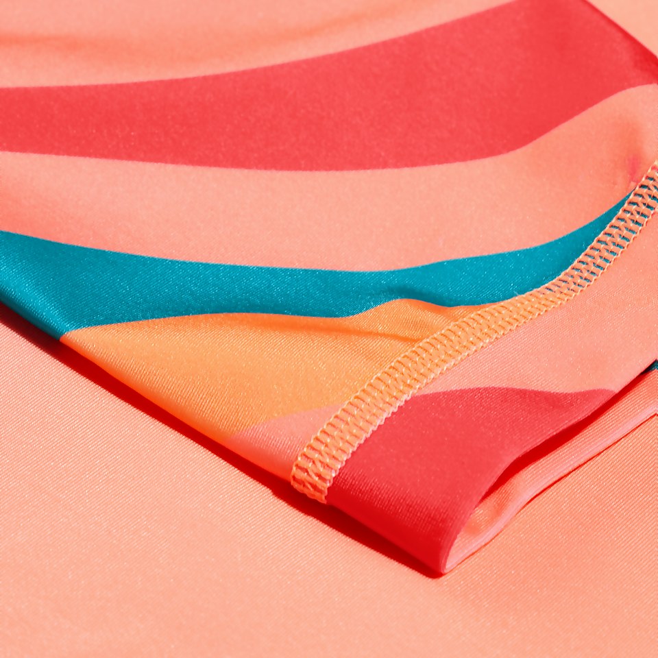 Girls' Short Sleeve Sun Top Coral/Aqua