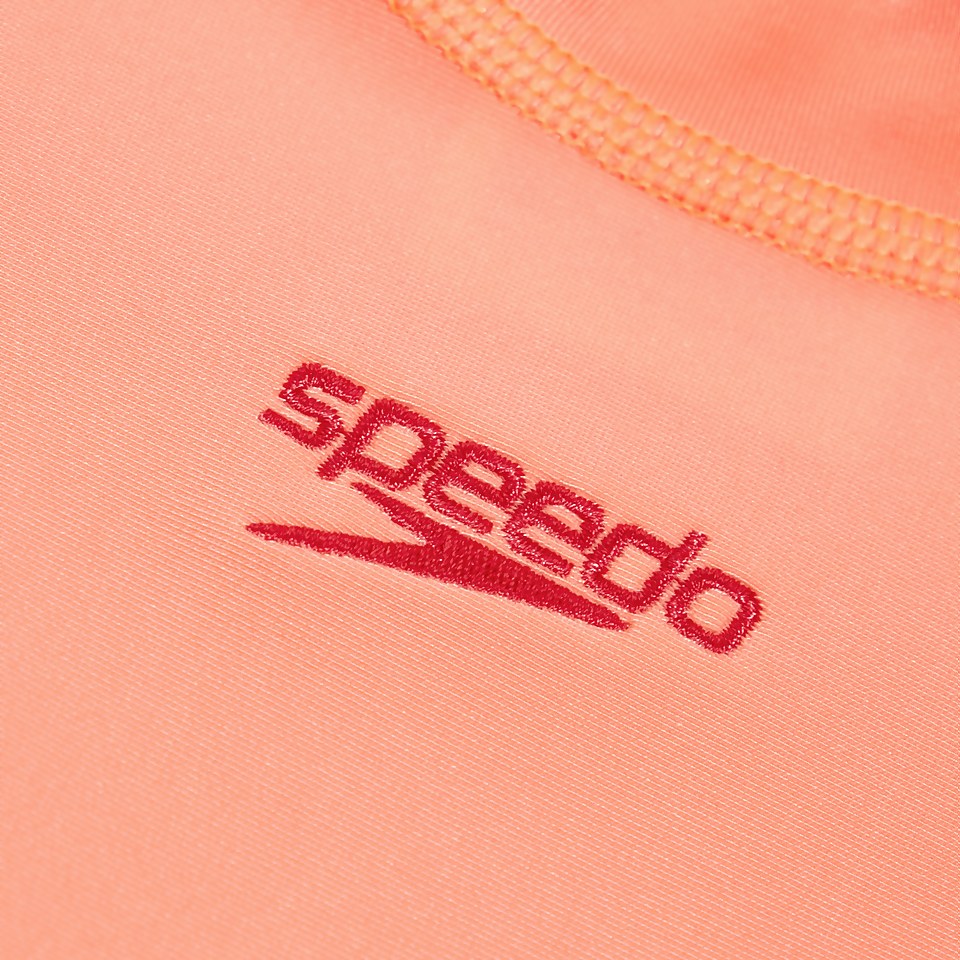 Girls' Short Sleeve Sun Top Coral/Aqua