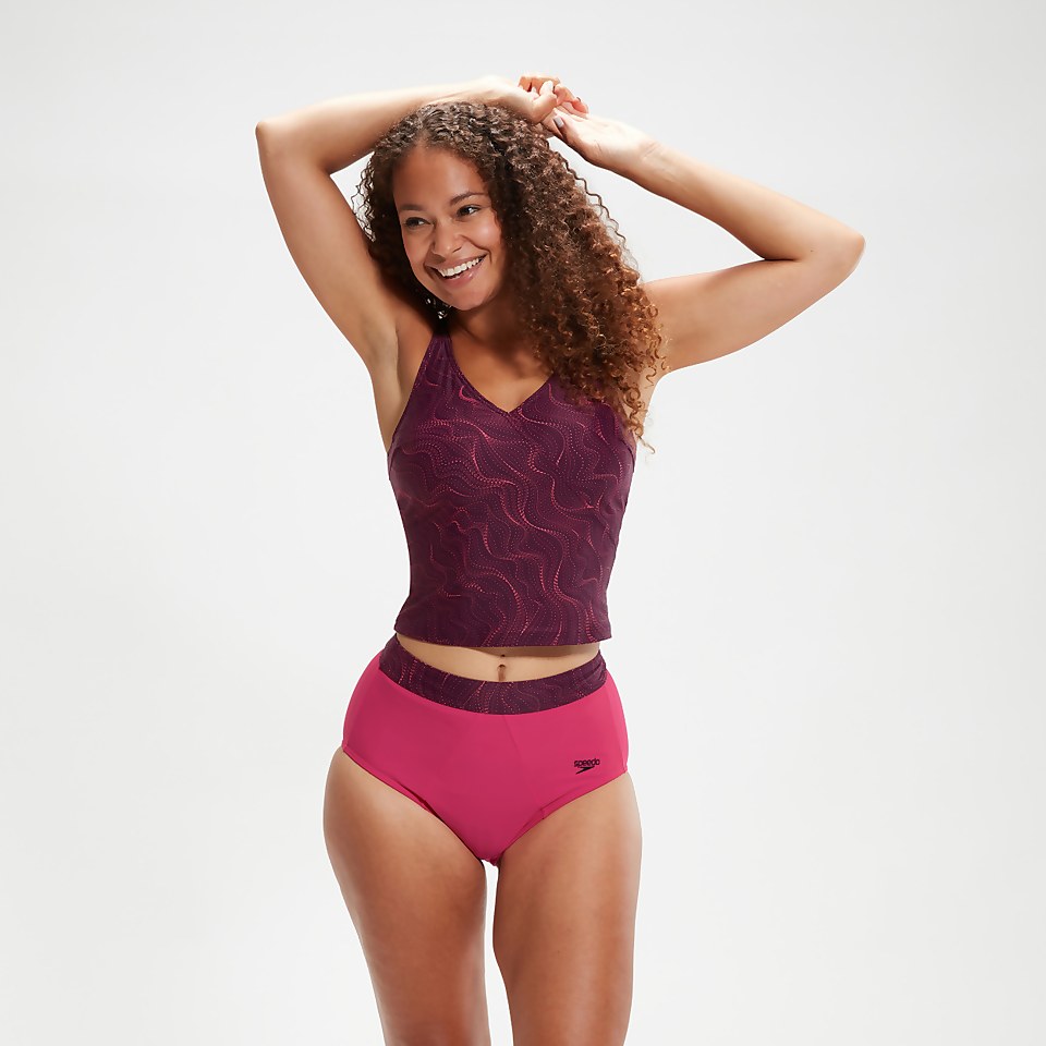 Women's Shaping Printed Evie Tankini Plum/Cherry