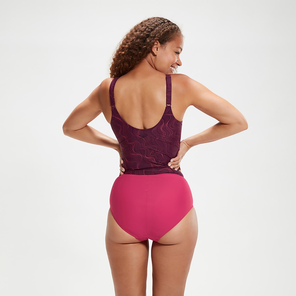 Women's Shaping Printed Evie Tankini Plum/Cherry