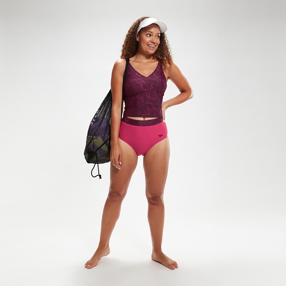 Women's Shaping Printed Evie Tankini Plum/Cherry