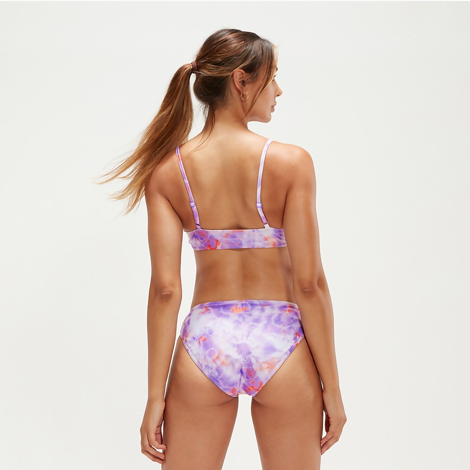 Bedruckter, verstellbarer Bikini mit dünnen Trägern für Damen Flieder