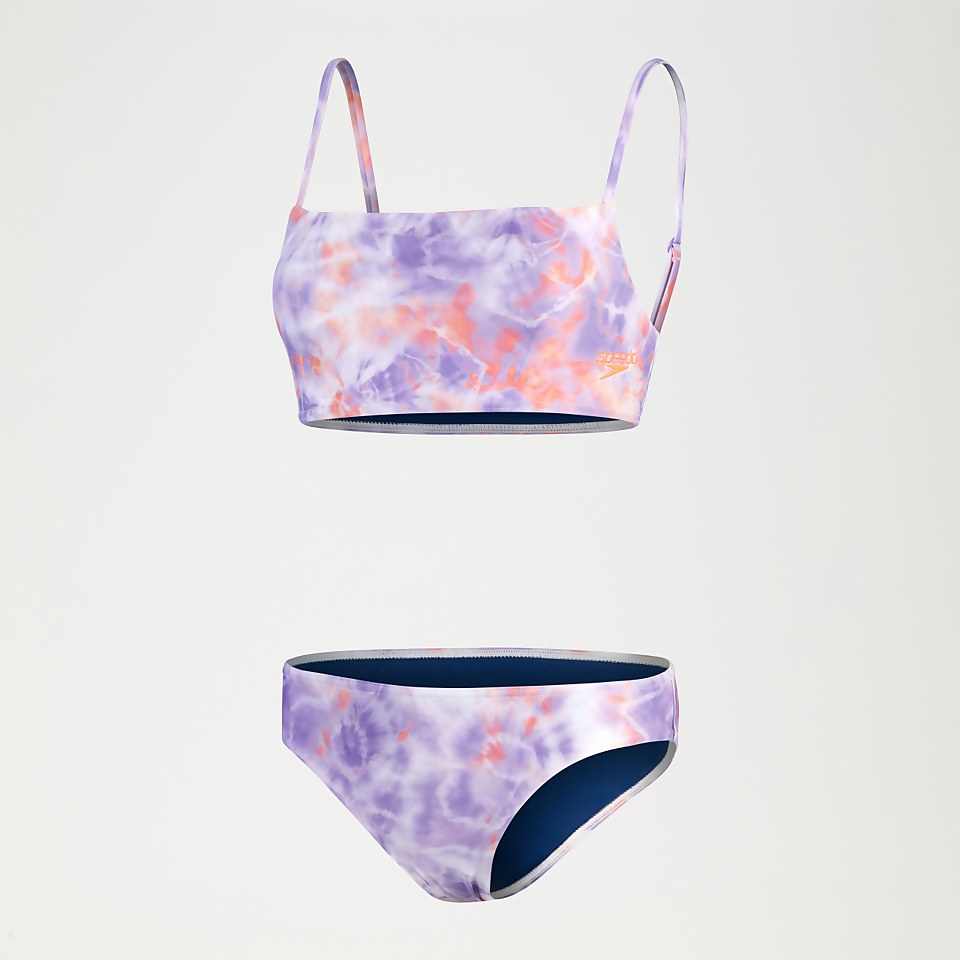 Women's Printed Adjustable Thinstrap Bikini Lilac