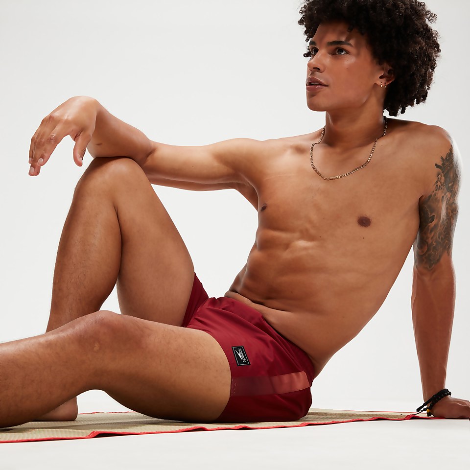 Men's Retro 13" Swim Shorts Oxblood/Coral