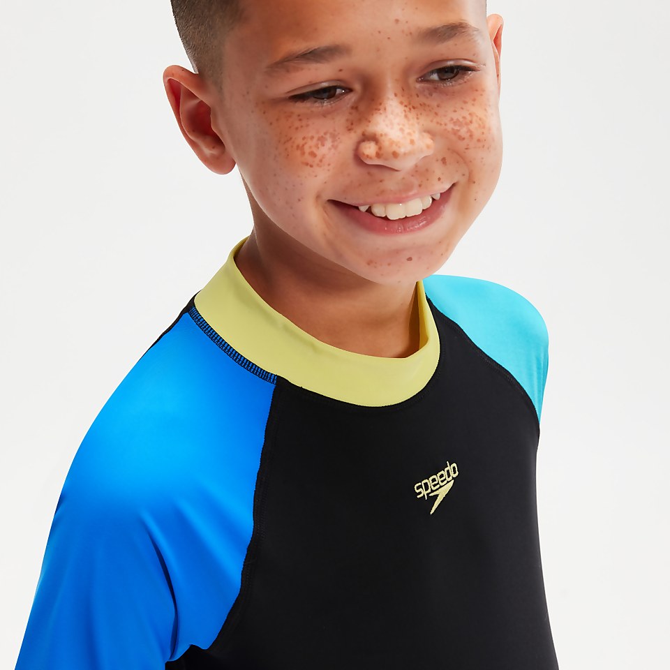 Boys' Rash Top & Jammer Set Black/Blue