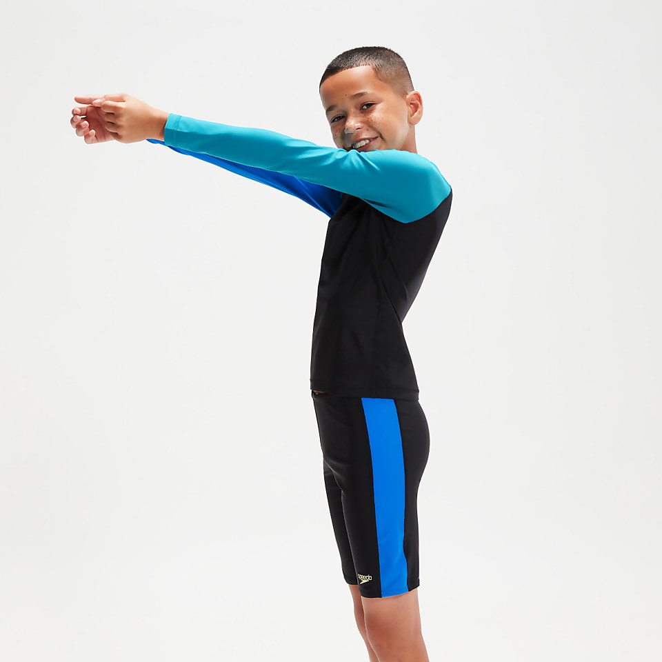 Boys' Rash Top & Jammer Set Black/Blue