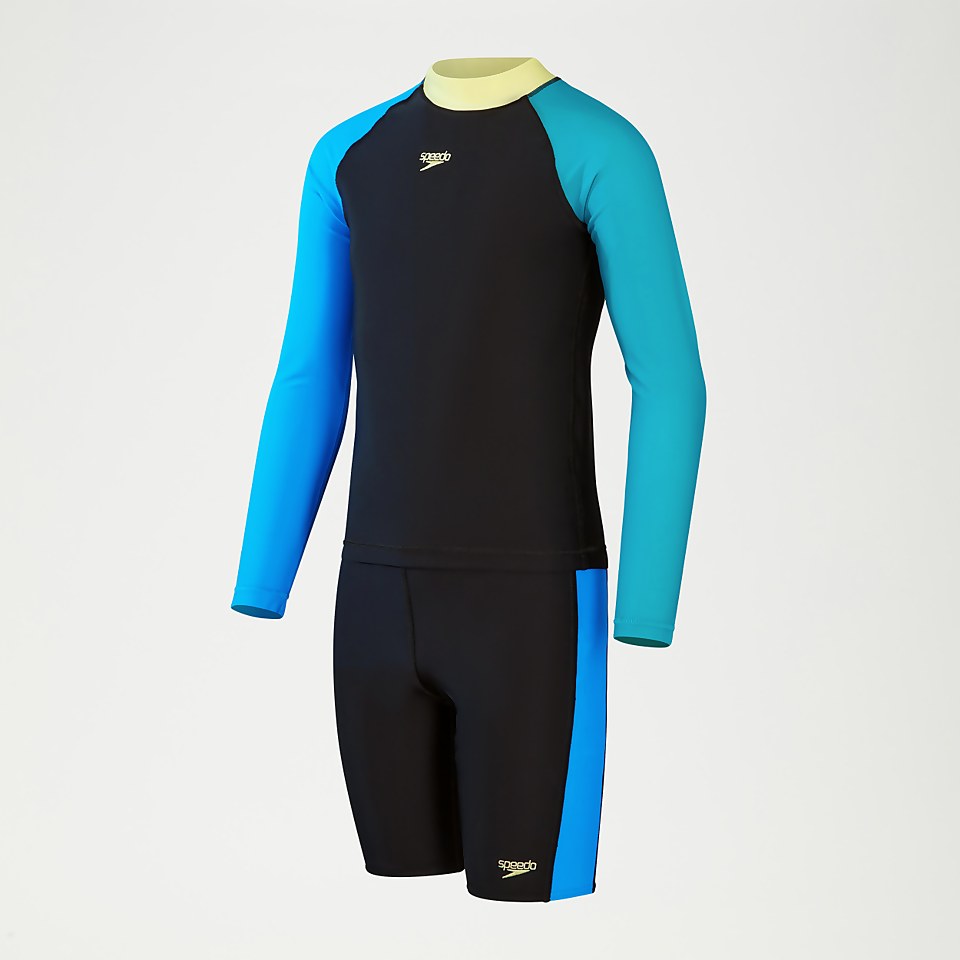 Boys' Rash Top & Jammer Set Black/Blue