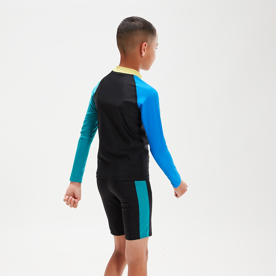 Boys' Rash Top & Jammer Set Black/Blue
