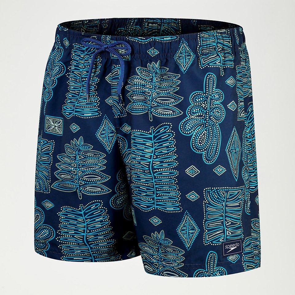 Short de bain Homme Printed Leisure 40 cm bleu/aqua