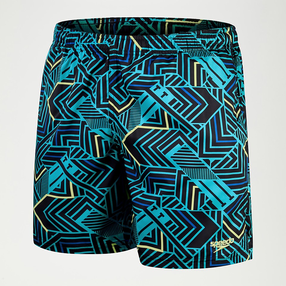 Men's Sport Allover 18" Swim Shorts Navy/Aqua