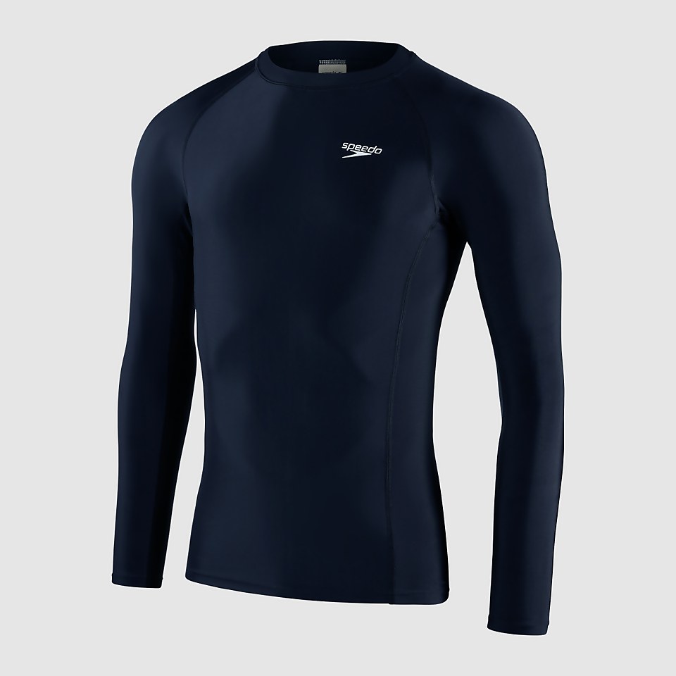 Men's Essential Long Sleeve Rash Top Navy/White
