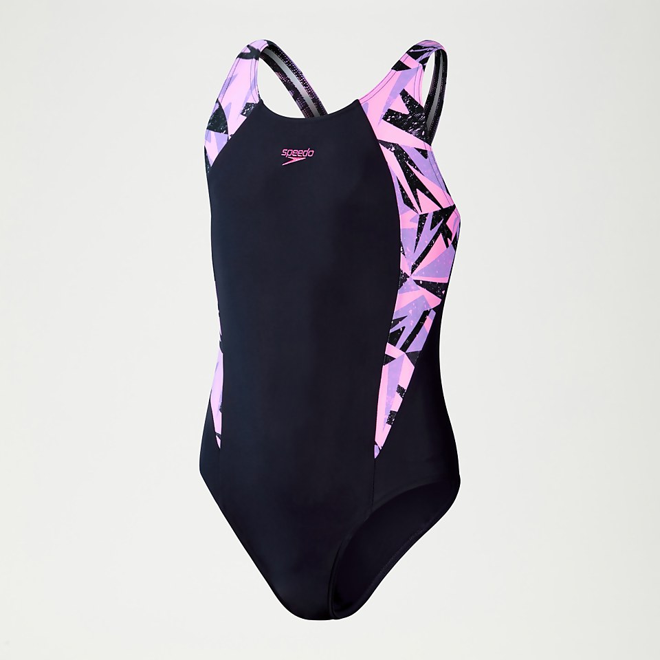 Hyper Boom Muscleback Badeanzug für Mädchen Marineblau/Flieder