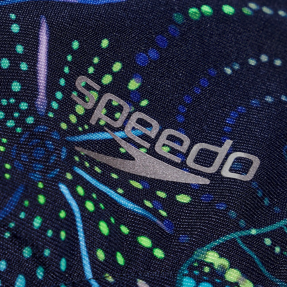 Maillot de bain Fille Club Training dos en V Jellyfish Glows bleu marine/vert