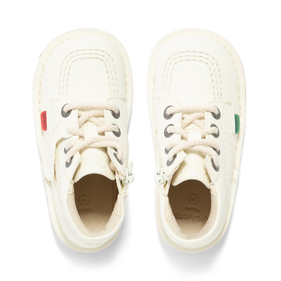 Infant Unisex Kick Hi Zip Leather Alternative White