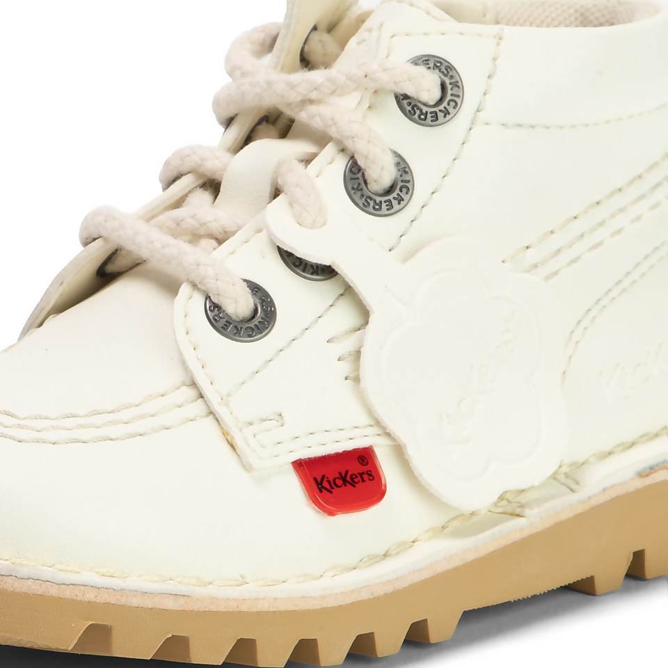 Infant Unisex Kick Hi Zip Leather Alternative White