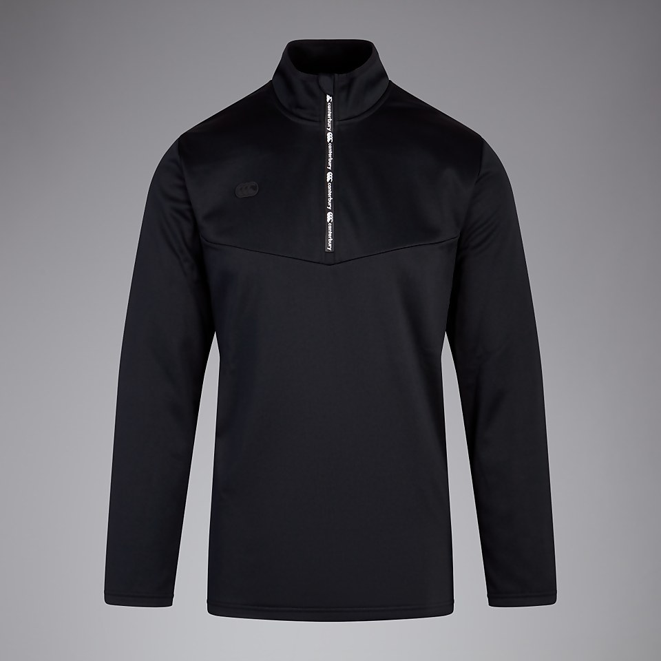 MENS 1/4 ZIP FLEECE BLACK/WHITE