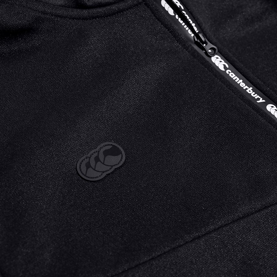 MENS 1/4 ZIP FLEECE BLACK/WHITE