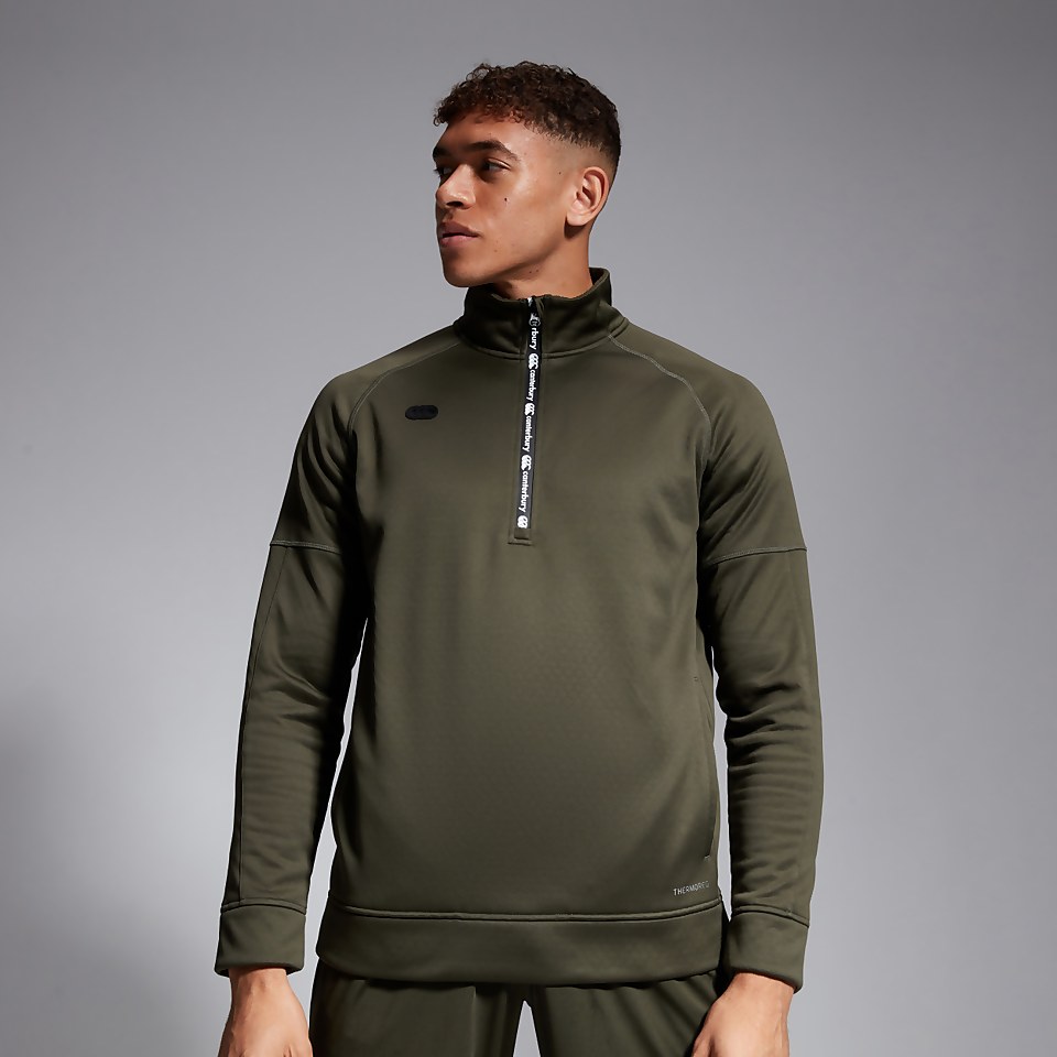 MENS 1/2 ZIP THERMOREG FLEECE GREEN