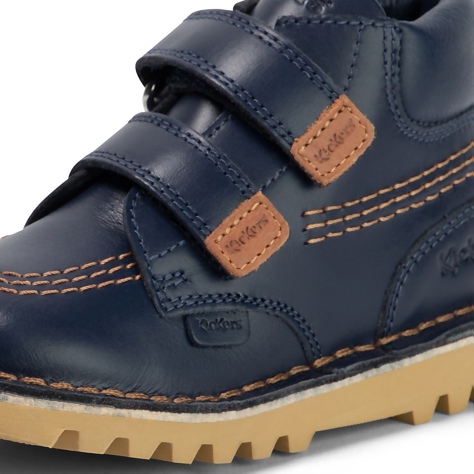 Infant Boys Kick Hi Vel Roll Leather Navy